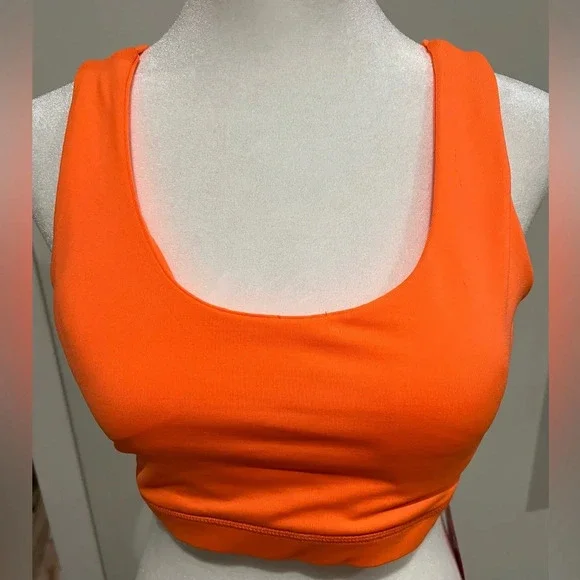 POPULAR BASICS | Neon Orange Strap-Back Sports Bra Size Medium NWT - Picture 6 of 11